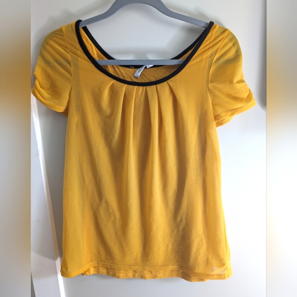 Ricki's Pleated Mustard T-shirt Blouse